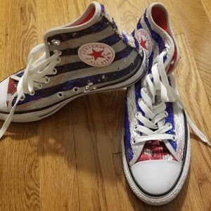 Glitter American Flag Converse Limited